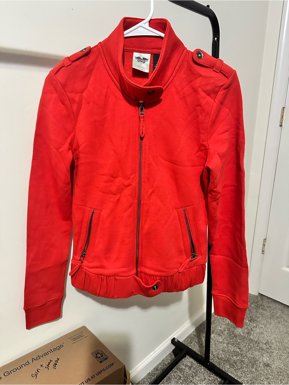 Harley-Davidson Women's Red Zip-Front Moto Jacket size Small - Picture 2 of 7